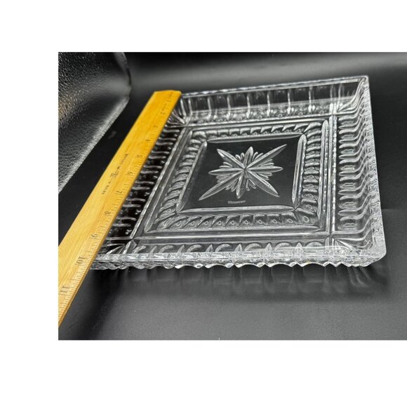 Vintage Waterford Crystal O'Connell Star Cut Square Vide Poche Tray Platter 10" - Picture 9 of 9